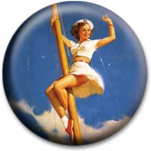 Anchors A Wow - Gil Elvgren Button