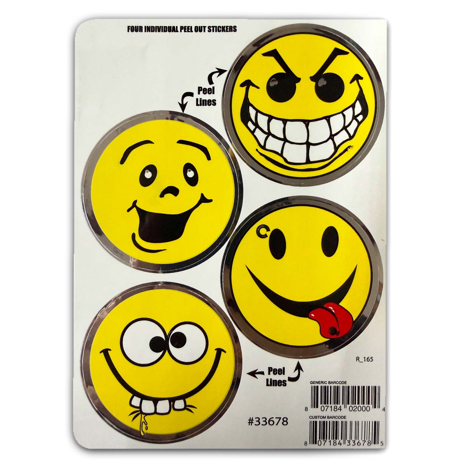 u-8u-Stickers_smileys Smiley Face Variety - Large Sticker Real Life Image