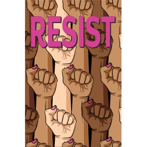 Female Resist Fist Mini Poster - 11" x 17"