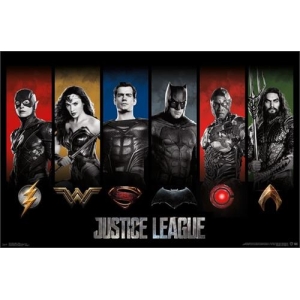 Justice League Logos Poster - 22.375'' x 34''