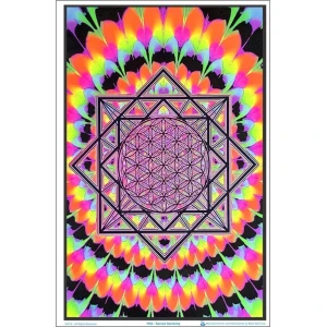 Sacred Geometry Flocked Blacklight Poster - 23" x 35"