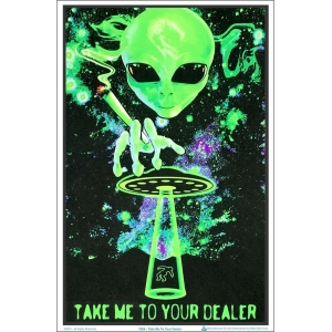 Take Me To Your Dealer Flocked Blacklight Poster - 23" x 35"