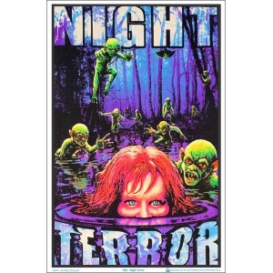 Night Terror Flocked Blacklight Poster - 23" x 35"