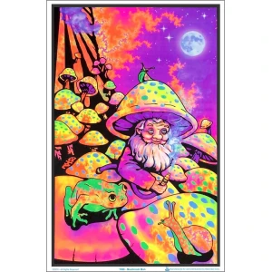 Mushroom Man Flocked Blacklight Poster - 23" x 35"