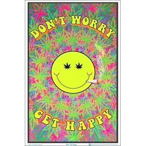 Get Happy Black Light Poster Image