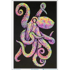 Painted Octopus Flocked Blacklight Poster - 23" x 35"