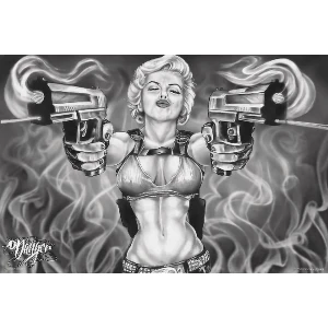 Marilyn Monroe Guns by James Danger Harvey Poster - 36" x 24"