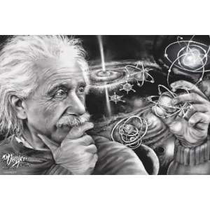 Albert Einstein Quazar by James Danger Harvey Poster - 36" x 24"