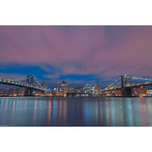 New York City Between The Bridges Poster - 36" x 24"