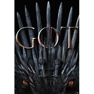Game of Thrones S8 Iron Throne & Dragon - Poster - 24" x 36"