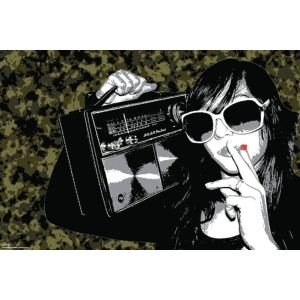 Steez "Boombox Smoking Girl" Poster - 36" x 24"