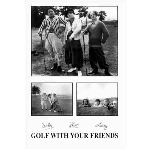 Three Stooges Golf Poster - 24" x 36"