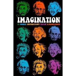Einstein "Faces of Imagination" Poster - 24" x 36"