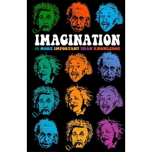 Einstein "Faces of Imagination" Poster - 24" x 36"