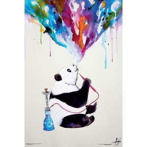 Panda Bear Hookah by Marc Allante Poster - 24" x 36"