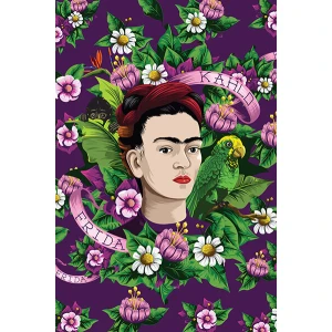 Frida Khalo Parrot Poster - 24" x 36"