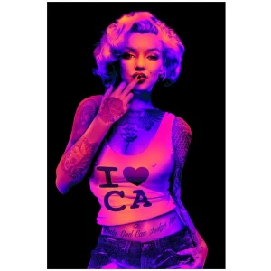 I Love CA Marilyn Non-Flocked Black Light Poster - 24" x 36"