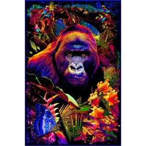 Gorilla Encounter Non-Flocked Blacklight Poster 24" x 36"