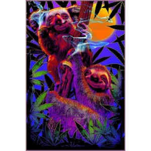 High In The Bush Sloth/Koala Non-Flocked Blacklight Poster 24" x 36"