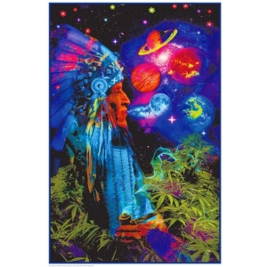 Peace Pipe Universe Non-Flocked Blacklight Poster 24" x 36"