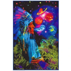 Peace Pipe Universe Non-Flocked Blacklight Poster 24" x 36"
