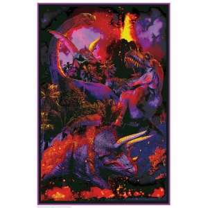 Dino Extinction - Non-Flocked Blacklight Poster 24" x 36"