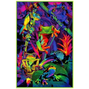 Tree Frogs - Non-Flocked Blacklight Poster 24" x 36"