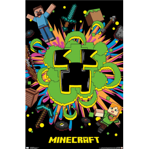 Minecraft Neon Poster - 22.375" x 34"