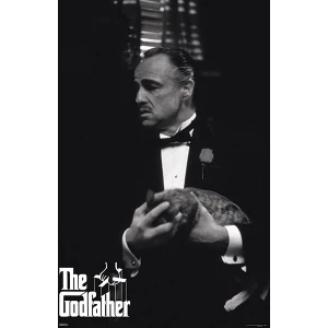 The Godfather Holding Cat Poster - 24" x 36"