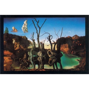 Dali - Swans Reflecting Elephants Poster - 36" x 24"