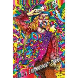 Hippie Guitar Player by Howie Green Poster - 24" x 36"