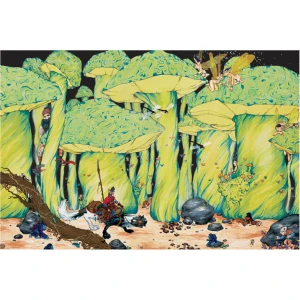 Enchanted Forest Non-Flocked Black Light Poster - 36" x 24"