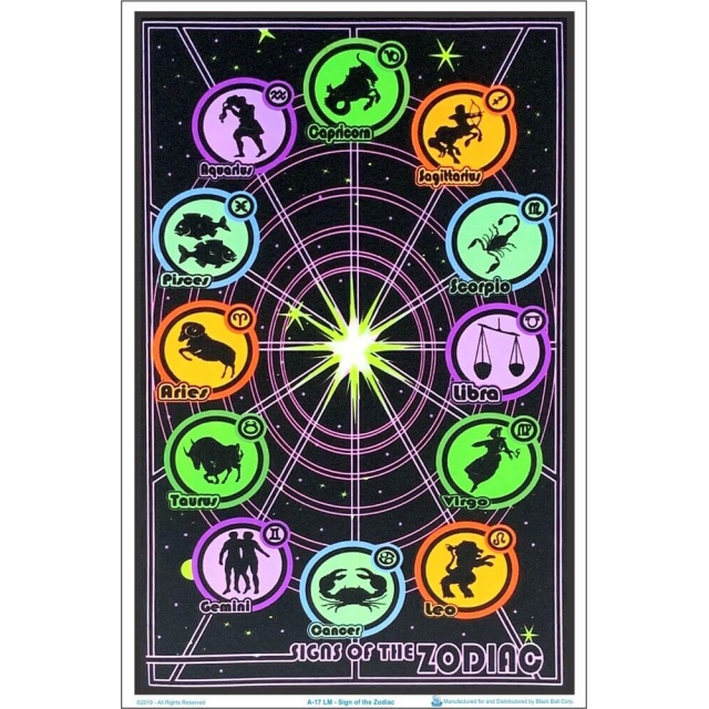 Signs of the Zodiac Black Light Poster Image
