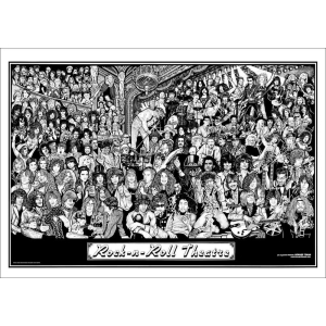 Rock N Roll Theater Poster - Howard Teman - 36" x 24"