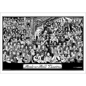 Rock N Roll Theater Poster - Howard Teman - 36" x 24"