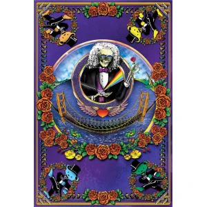 Deadheads Across Golden Gate Bridge Poster - 24" x 36"