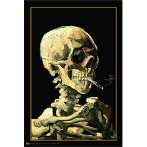 Van Gogh - Skull With Cigarette Poster - 24" x 36"