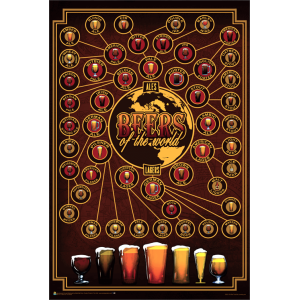 Beers of the World by Old Red Truck Poster - 24" x 36"