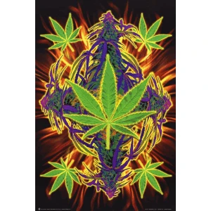 Flaming Leaf Poster - 24" x 36"