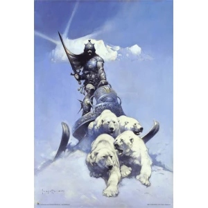 Silver Warrior - by Frank Frazetta - Poster - 24" x 36"