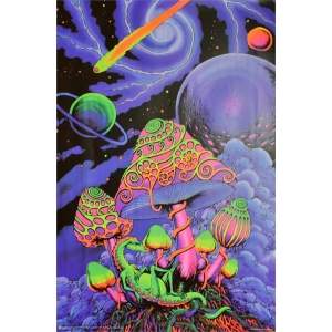 Cosmic Shroom by Space Tribe Non-Flocked Blacklight Poster 24" x 36"