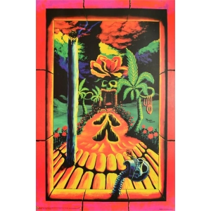 Skull Garden Illusions Non-Flocked Blacklight Poster 24" x 36"