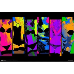 Pop Art Fantasy Non-Flocked Blacklight Poster - 36" x 24"