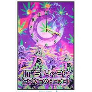 It's 4:20 Somewhere Flocked Blacklight Poster - 23" x 35"