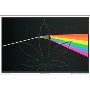Pot Leaf Prism Flocked Blacklight Poster - 35" x 23"