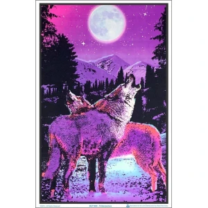 Timberwolves Black Light Poster Image