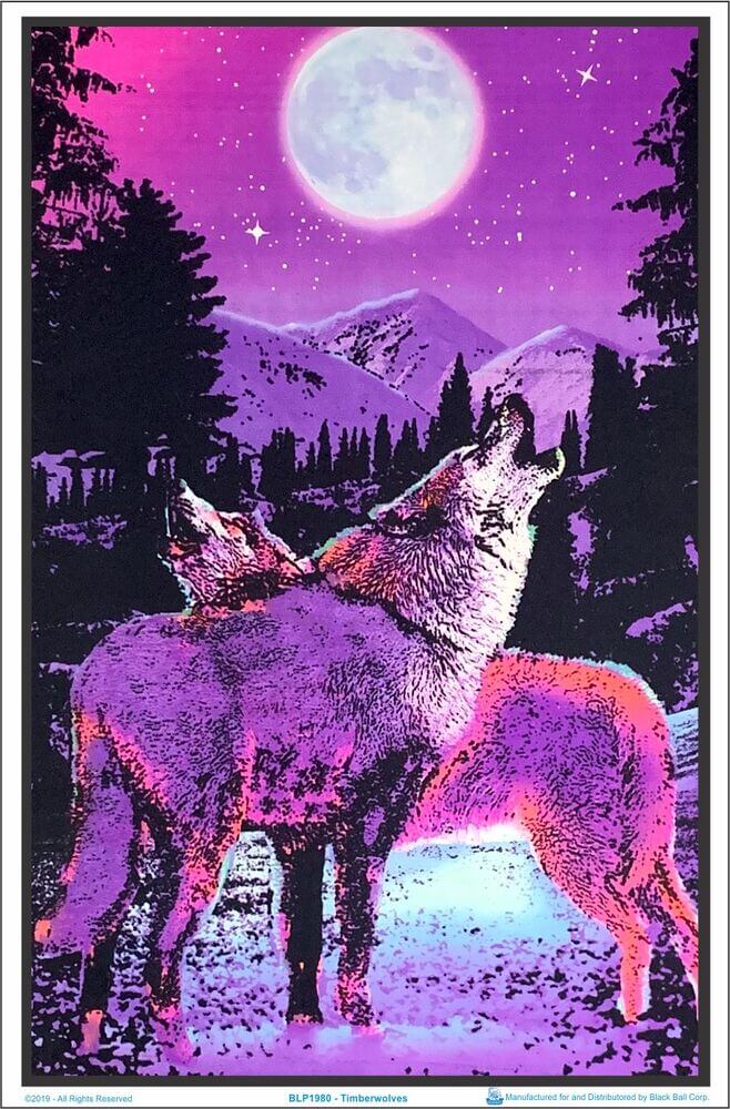 BLP1980-timberwolves-blacklight-poster.1.jpg Timberwolves Black Light Poster Image