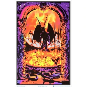 Gates of Hell Flocked Blacklight Poster - 23" x 35"