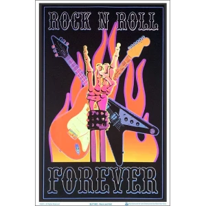 Rock and Roll Black Light Poster Image