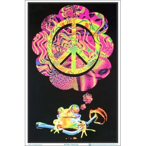 Peace Frog Black Light Poster Image